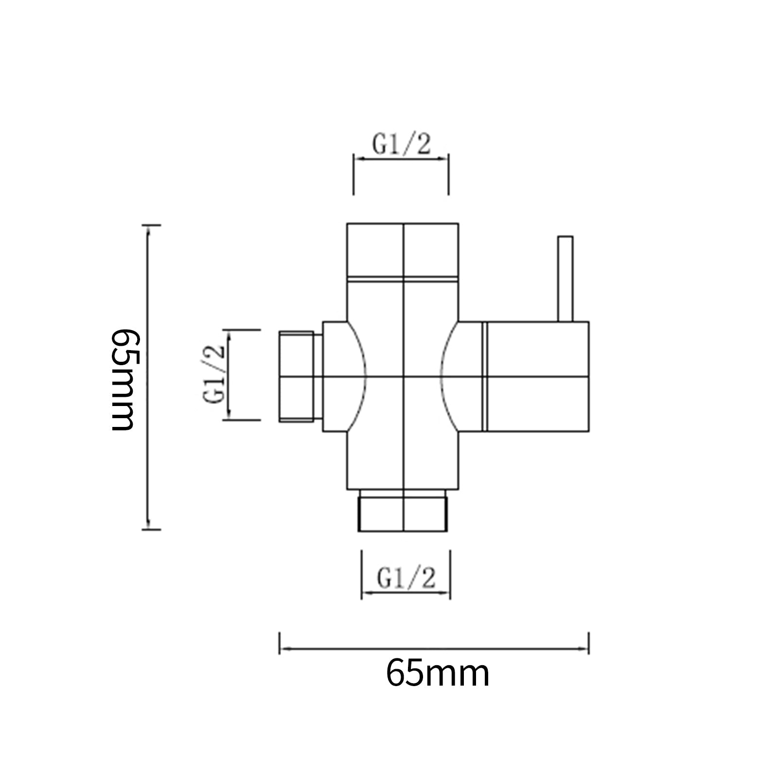 Round Chrome Toilet Bidet Spray Wash Kit with Diverter Tap Set 1.2m PVC Water Hose size guide 2