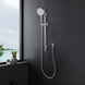 Round Brushed Nickel Shower Rail with Brass Handheld Shower Set - NZHomeware