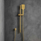 Round Brushed Yellow Gold Shower Rail with 3 Functions Handheld Shower Set - NZHomeware