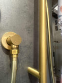 Round Brushed Yellow Gold Shower Rail with Brass Handheld Shower Set - NZHomeware