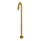 Round Brushed Yellow Gold Solid Brass Freestanding Bath Spout Floor Mounted - NZHomeware