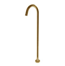 Round Brushed Yellow Gold Solid Brass Freestanding Bath Spout Floor Mounted - NZHomeware