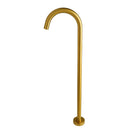 Round Brushed Yellow Gold Solid Brass Freestanding Bath Spout Floor Mounted - NZHomeware