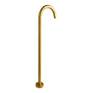 Round Brushed Yellow Gold Solid Brass Freestanding Bath Spout Floor Mounted - NZHomeware