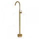 Round Brushed Yellow Gold Solid Brass Freestanding Bath Spout with Mixer Floor Mounted - NZHomeware