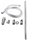 Round Chrome Adjustable Shower Rail with Handheld Shower Set - NZHomeware