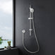 Round Chrome Adjustable Shower Rail with Handheld Shower Set - NZHomeware