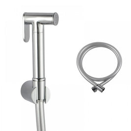 Round Chrome Brass Toilet Bidet Spray Kit with 1.2m PVC Water Hose - NZHomeware