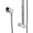 Round Chrome Shower Rail Sliding Holder with Soap Dish Water Hose & Wall Connector - NZHomeware
