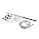 Round Chrome Shower Rail Sliding Holder with Soap Dish Water Hose & Wall Connector - NZHomeware