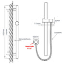 Round Chrome Shower Rail With Hand held Shower Set - NZHomeware