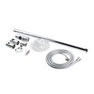 Round Chrome Shower Slider with Sliding Handpiece Holder & Soap Dish With Solid Brass White & Chrome Basin Mixer Tap Combo - NZHomeware