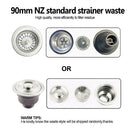 Round Corner Stainless Steel Kitchen Sink 440x440mm, Top/Flush/Undermount - NZHomeware