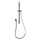 Round Gunmetal Grey Shower Rail with Brass Handheld Shower Set - NZHomeware
