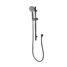 Round Gunmetal Grey Shower Rail with Brass Handheld Shower Set - NZHomeware