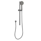Round Gunmetal Grey Shower Rail with Brass Handheld Shower Set - NZHomeware