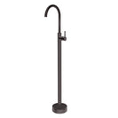 Round Gunmetal Grey Solid Brass Freestanding Bath Spout with Mixer Floor Mounted - NZHomeware