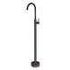 Round Gunmetal Grey Solid Brass Freestanding Bath Spout with Mixer Floor Mounted - NZHomeware