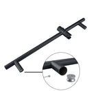 Round Matt Black Shower Rail With Hand Held Shower Set - NZHomeware