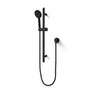 Round Matt Black Shower Rail With Hand Held Shower Set - NZHomeware