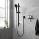 Round Matt Black Shower Rail With Hand Held Shower Set - NZHomeware