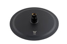 Round Matte Black 250mm Rainfall Shower Head with Ceiling Mounted Shower Arm - NZHomeware