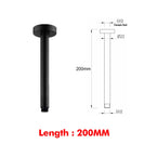Round Matte Black 250mm Rainfall Shower Head with Ceiling Mounted Shower Arm - NZHomeware