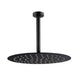 Round Matte Black 250mm Rainfall Shower Head with Ceiling Mounted Shower Arm - NZHomeware
