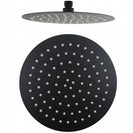 Round Matte Black 250mm Rainfall Shower Head with Ceiling Mounted Shower Arm - NZHomeware