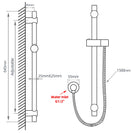 Round Matte Black Rainfall Shower Head And Slide Shower Bathroom Twin Shower Set With Wall Mixer - NZHomeware