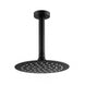 Round Matte Black Rainfall Shower Head with Ceiling Mounted Shower Arm - NZHomeware