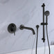 Round Matte Black Water Spout And Slide Shower Bathroom Set Bathtub tap With Wall Mixer - NZHomeware