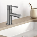 Round Solid Brass Brushed Nickel Basin Mixer Tap Bathroom Vanity Tap - NZHomeware