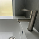 Round Solid Brass Brushed Nickel Basin Mixer Tap Bathroom Vanity Tap - NZHomeware