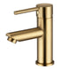 Round Solid Brass Brushed Yellow Gold Basin Mixer Tap Bathroom Vanity Tap - NZHomeware