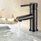 Round Solid Brass Gunmetal Grey Basin Mixer Tap Bathroom Vanity Tap - NZHomeware