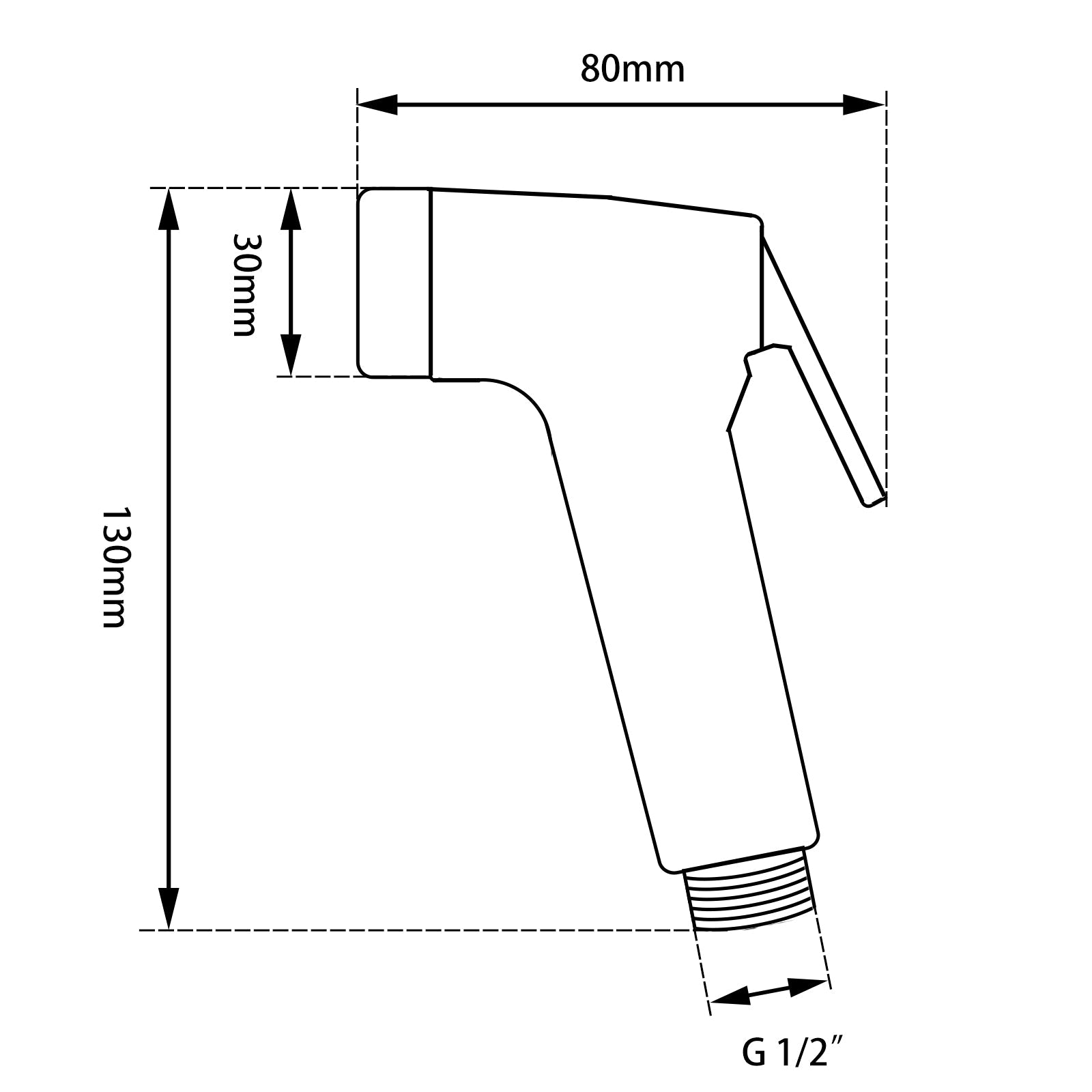 Round Black Water Bidets Toilet Sprayer Kit size guide 1