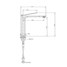 Rumia Bathroom Brushed Gunmetal Grey Tall Basin Mixer Tap Solid Brass Vanity Tap - NZHomeware