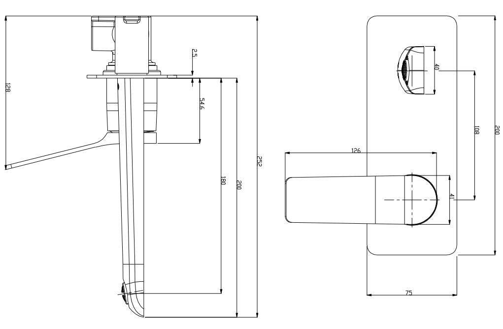 Rumia Chrome Bathtub Basin Wall Mixer With Spout Solid Brass Watermark size guide 1