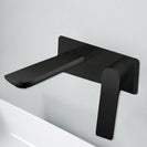 Rumia Matt Black Bathtub Basin Wall Mixer With Spout Solid Brass Watermark - NZHomeware