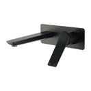 Rumia Matt Black Bathtub Basin Wall Mixer With Spout Solid Brass Watermark - NZHomeware