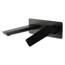 Rumia Matt Black Bathtub Basin Wall Mixer With Spout Solid Brass Watermark - NZHomeware