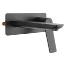 Rumia Matt Black Bathtub Basin Wall Mixer With Spout Solid Brass Watermark - NZHomeware