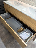 SAMPLE SALE - Sara 1200mm Double Light Oak Plywood Floor Standing Vanity With Ceramic Basin - NZHomeware