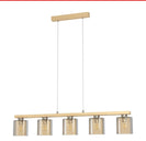 Satin Nickel & Amber 5 - Light Pendant - NZHomeware