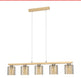 Satin Nickel & Amber 5 - Light Pendant - NZHomeware