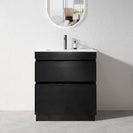 SLIM 600X360X860MM PLYWOOD FLOOR STANDING VANITY - BLACK WITH CERAMIC TOP - NZHomeware