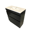 SLIM 600X360X860MM PLYWOOD FLOOR STANDING VANITY - BLACK WITH CERAMIC TOP - NZHomeware
