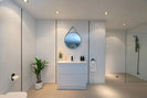 SLIM 600X360X860MM PLYWOOD FLOOR STANDING VANITY - GlOSS WHITE WITH CERAMIC TOP - NZHomeware