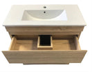SLIM 600X360X860MM PLYWOOD FLOOR STANDING VANITY - LIGHT OAK WITH CERAMIC TOP - NZHomeware
